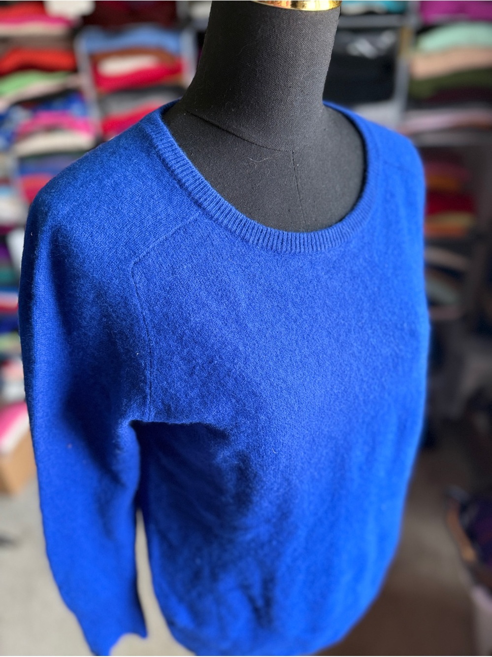 Halogen Royal Blue Scoop Neck Cashmere Sweater